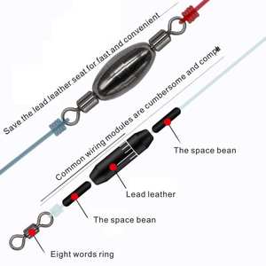 Connecteur de pêche en acier inoxydable avec poids en laiton pour plomb de pêche et <span class=keywords><strong>émerillon</strong></span> roulant - Product Image 6