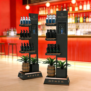 Expositor de Lujo Personalizado de Madera y Metal para Botellas de Vino, Whisky, Cerveza, Alcohol y <span class=keywords><strong>Tequila</strong></span>, para Tiendas, Bares y Venta al por Mayor - Product Image 5