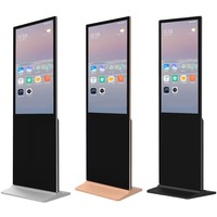 Layar sentuh kios layar sentuh 32 43 inci, dudukan lantai lcd layar sentuh pemutar iklan digital 65 inci