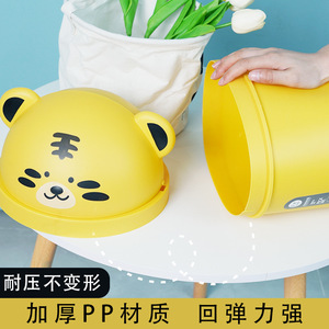 Poubelle Tigre pour Enfants, Poubelle Créative et Mignonne pour la Maison, le Salon et la Cuisine, Poubelle à Couvercle Rabattable de Dessin Animé - Product Image 4
