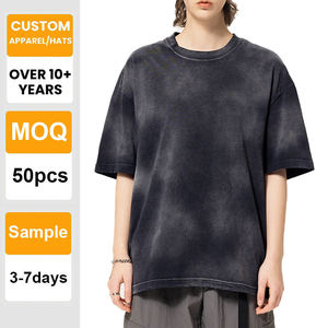 Camiseta Tie Dye con Logotipo Personalizado, 230 g/m², Lisa, de Algodón Grueso, Hombros Caídos, para Impresión al por Mayor, Unisex, Bordada - Product Image 1