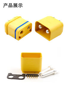 Connecteur étanche Amass AS300E soudé par ultrasons 150A, cuivre plaqué argent avec 2+6 broches de signal pour applications automobiles RC haute puissance - Product Image 4