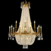 Lustre en cristal antique en laiton de luxe, éclairage de décoration intérieure, luminaire suspendu de qualité pour usage intérieur