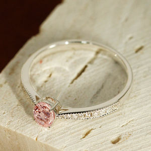 Anillo de crecimiento de laboratorio de piedras preciosas de Plata de Ley 925 <span class=keywords><strong>Morgan</strong></span> Pink, diseño elegante de princesa para boda, ropa informal diaria - Product Image 2
