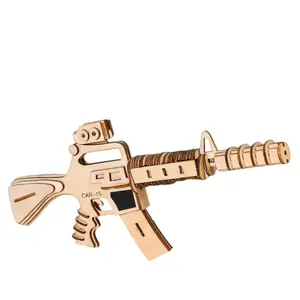 3D木製組み立てライフルモデル男の子組み立ておもちゃ手作りDIYおもちゃ子供のおもちゃ銃立体パズル