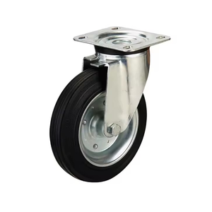 Roues industrielles européennes à roulement à billes, 3/4/5/8 pouces, roues en caoutchouc robustes, frein, meubles, grande capacité de charge - Product Image 6