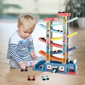 Diy Glijden Track Toys6 Layer 8 Cars Kids Slot Game Race Track Speelgoed