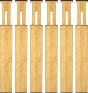 Separadores de Cajones Ajustables de Bambú, Divisores Expandibles para Cocina, Armarios, Oficina en Casa o Cómodas - Product Image 2