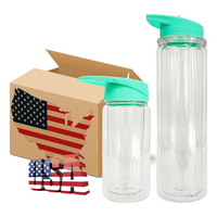Gobelets à paille rabattable intégrés sans BPA, pour l'extérieur, la plage, l'école, 10 oz, gobelets en plastique pour enfants, globe à neige, bouteilles d'eau, pour enveloppes UV DTF
