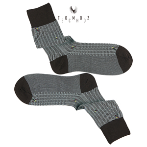 Calcetines <span class=keywords><strong>de</strong></span> Vestir para Hombre, Antibacterianos, <span class=keywords><strong>de</strong></span> Punto Jacquard Estampado, Impresión por Transferencia <span class=keywords><strong>de</strong></span> Calor, Mezcla <span class=keywords><strong>de</strong></span> Algodón Egipcio Suave y Nailon, para Negocios - Product Image 3