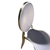 Chaises de mariage de luxe modernes à dossier rond empilables en acier inoxydable doré pour banquets et événements
