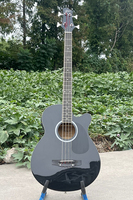 Aiersi Brand 4 String Electric Acoustic Bass Guitar Cheap Price Custom logo Gloss Black Cutaway Steel String Musical Instrument