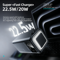 Batterie externe de grande capacité pour l'extérieur, 80000 mAh, avec 4 câbles intégrés, chargeur portable 20W/22.5W, lumière LED, batterie externe