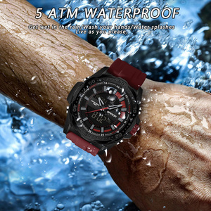 Reloj Electrónico SANDA 3373 para Hombre, Multifuncional, con Tres Zonas Horarias, Cuenta Regresiva, Luminoso, Deportivo, Casual, para Estudiantes - Product Image 5