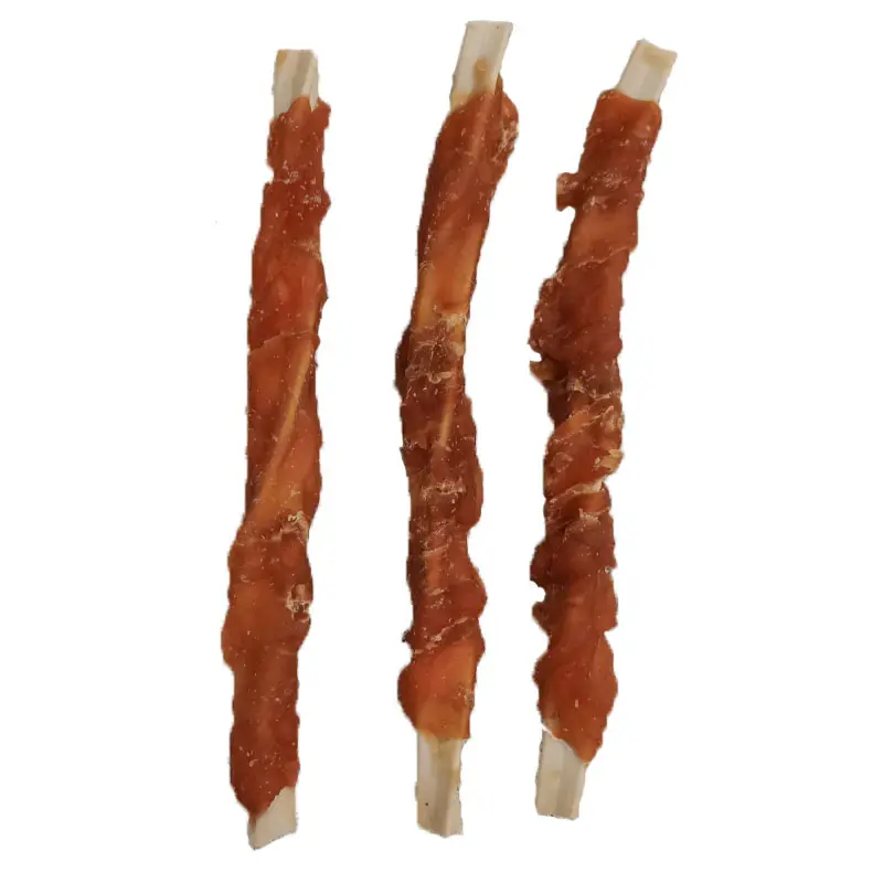 High Quality Dry Meat Duck Wrapped Triangle Rawhide Sticks Pet Food Dried Duck for Dog Food Natural Healthy Duck Dog Treats