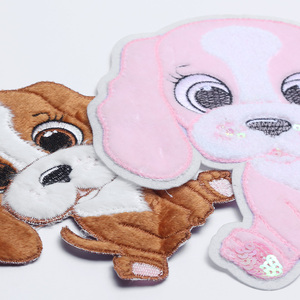 Lot de patchs brodés de chiot de dessin animé en peluche et sequins pour Pâques, personnalisables, à thermocoller/à coudre pour vêtements <span class=keywords><strong>DIY</strong></span> - Product Image 3
