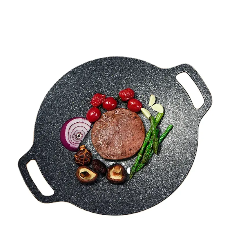 Vente chaude Cuisine En Plein Air Camping Plateau Alimentaire Plaque De Cuisson En Métal Plateau De Cuisson Coréen bbq grill plaque Pour Four