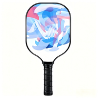 Raket Pickleball Ergonomis Anti-Selip dengan Gagang Fiberglass, Permukaan Bertekstur, Inti Sarang Lebah 16mm, Desain Kustom, Portabel