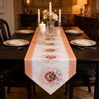 Nappe de table rectangulaire élégante en plastique imperméable jetable de 50 cm avec bordure dorée imprimée pour mariage