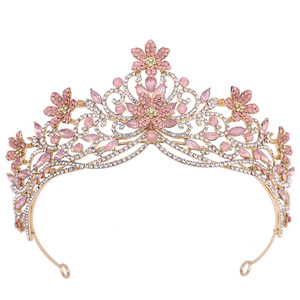 Nouvelle collection : Grande <span class=keywords><strong>couronne</strong></span> de cheveux en alliage, style européen et américain, ornée de fleurs et de diamants, pour mariée, <span class=keywords><strong>mariage</strong></span>, bal de promo, anniversaire, concours de beauté - Product Image 6