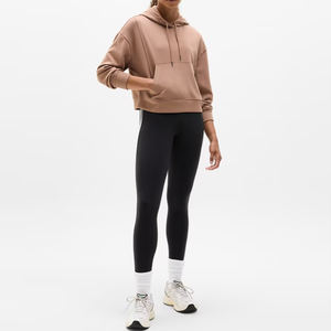 Felpe con Logo personalizzato OEM maglione ampio ricamato da <span class=keywords><strong>donna</strong></span> felpe 100% cotone da <span class=keywords><strong>donna</strong></span> <span class=keywords><strong>oversize</strong></span> felpe con cappuccio corte in <span class=keywords><strong>pile</strong></span> - Product Image 5