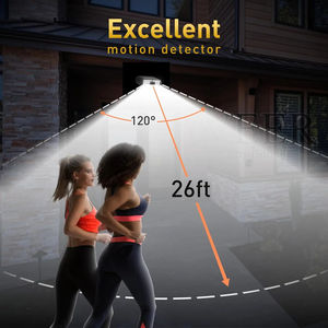 Lampe de sécurité solaire 1200 mAh, étanche IP65, avec détecteur de mouvement, pour <span class=keywords><strong>portail</strong></span> de jardin, éclairage extérieur dissuasif - Product Image 4