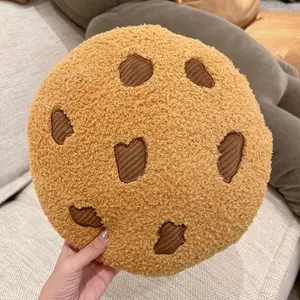 Biscuits créatifs oreillers forme ronde biscuits au chocolat jouets en peluche réaliste nourriture Snack siège coussin peluche accessoires cadeaux