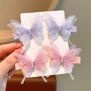 Pasador de Pelo con Forma de Mariposa Estilo Europeo Americano para Niñas Pequeñas, Accesorios para el Cabello de Encaje, Diadema de Plástico para Flequillo Lateral - Product Image 4