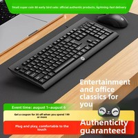 H.P KM100 Keyboard Mouse Berkabel Ringan Senyap 1000 DPI untuk Windows Desktop Laptop USB Bisnis Kantor Gaming Tersedia di Stok