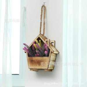 Support mural en bois pour plantes suspendues, forme irrégulière, décoration intérieure, style rétro campagnard - Product Image 3