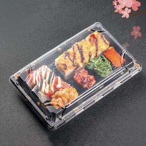 Rectangle noir PET récipient de stockage des aliments boîte de plateau de Sushi à emporter pour chocolat bonbons gâteau Cookie Sandwich blister traité - Product Image 2