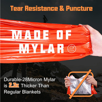Poncho thermique de survie d'urgence en Mylar en papier aluminium PE imperméable orange