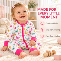 Pyjama pour nouveau-né en coton, combinaison pour bébé unisexe, fermeture éclair bidirectionnelle, respirant, doux, 0-3 mois, combinaison de qualité supérieure pour bébés