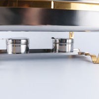 Chauffe-plat 8 pintes en acier inoxydable pliant Chafer pleine taille rectangulaire pour la restauration Buffet poêle plus chaud ensemble