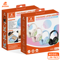 Casque sans fil circum-auriculaire couleur macaron, lumineux RGB, stéréo, avec micro, prise en charge carte TF et AUX, pour le gaming et la musique, vente en gros