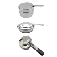 Réchaud de buffet en acier inoxydable avec support de combustible, dispositif d'allumage, pour traiteur, dortoir et extérieur, compatible alcool