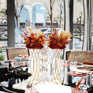 Modern Gold Metal Flower Ball for Wedding & Restaurant <b>Table</b> <b>Decor</b> <b>Party</b> Centerpieces - Product Image 3