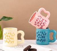 Tasse en céramique classique, mug souvenir, tasse à eau et à café pour étudiants et couples, cadeau de la Saint-Valentin, thermique, anti-fuite