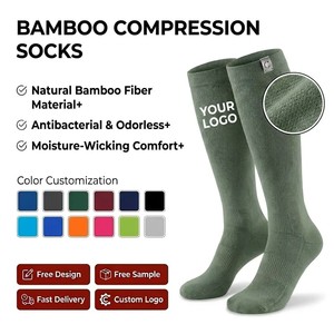 <span class=keywords><strong>Calze</strong></span> a Compressione al Ginocchio in Fibra di Bambù, Morbide e Traspiranti, Supporto Graduato, per Viaggi e Corsa, Produzione di Fabbrica - Product Image 1