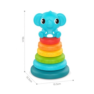 Jacko Toys Blocs de construction éducatifs en vinyle éléphant Ensemble de blocs de jouets pour bébé - Product Image 3