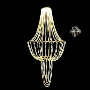 LANJO Crystal Beaded Chandelier Water Drop Shape Glam Style Party Events Hotel Stage Wedding <b>Ceiling</b> Decorations - Product Image 3