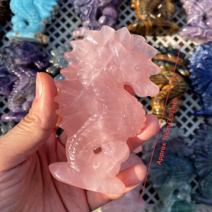Vente en gros de cristaux de haute qualité, hippocampe en cristal de 10 cm, artisanat sculpté à la main, améthyste de rêve, quartz, labradorite, décoration d'intérieur, cadeaux en cristal - Product Image 3