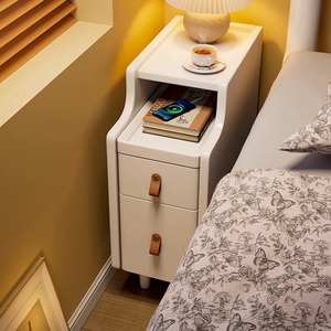 Solid Wood Nightstand 20Cm Narrow Modern Design Storage Bedroom Side Table - Product Image 2