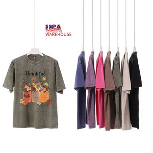 US Custom Logo DTG DTF Men Heavyweight Cotton Blank Oversized Tshirt 100% Cotton Vintage Acid Washed <strong>T</strong> <strong>Shirt</strong> for Men's <strong>T</strong>-<strong>shirt</strong> - Product Image 4