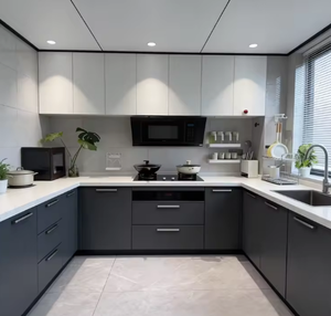 Produzione su Misura di Alta Qualità: <span class=keywords><strong>Isola</strong></span> Cucina Modulare, Tavolo in Legno Massello, Mobili da Cucina Moderni in HPL - Product Image 4