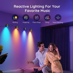 Appliques murales intelligentes RGB synchronisées à la musique, décoration intérieure, éclairage mural WiFi compatible avec Alexa, lumière LED murale multicolore pour fêtes et décoration - Product Image 2