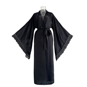Robe <span class=keywords><strong>Abaya</strong></span> élégante pour femmes, style kimono long en dentelle, coupe trapèze, inspirée de la mode musulmane de Dubaï, Moyen-Orient - Product Image 1