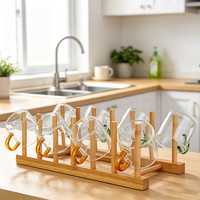 Étagère à vaisselle en bambou 2 pièces, support de rangement pour assiettes, support et rangement pour planche à découper, support de rangement pour menus.