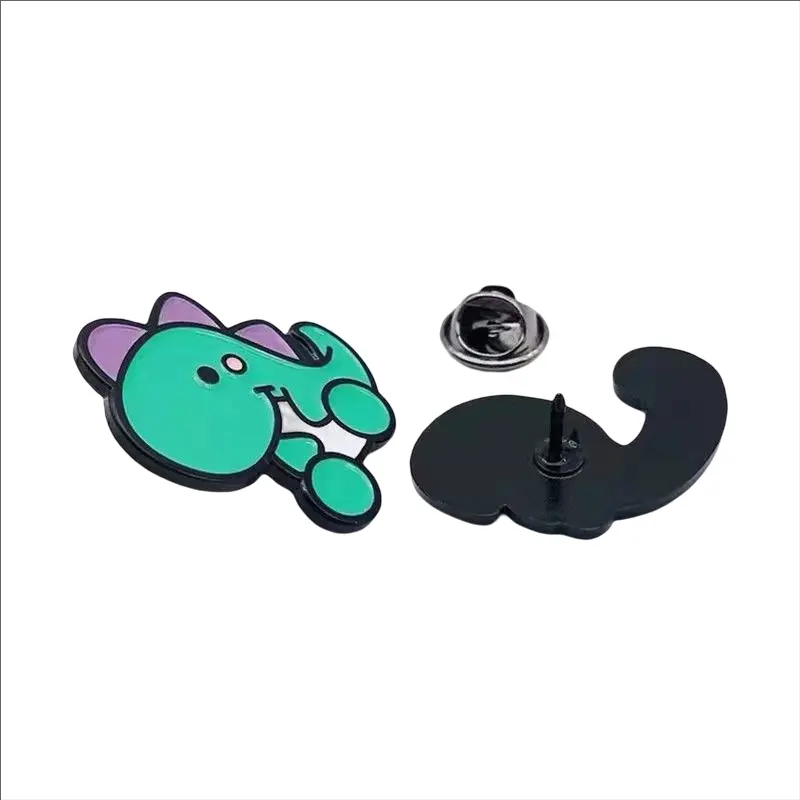 Wholesale Cheap Metal Black Nickel Plated Animation Badge Cute Cartoon Turtle Dragon Lapel Custom Soft And Hard Enamel Pins