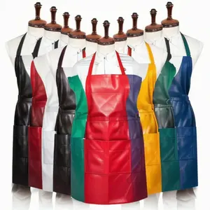 OEM waterproof and oil resistant leather apron used in kitchen cooking unique apron for women popular cleaning Apron protect